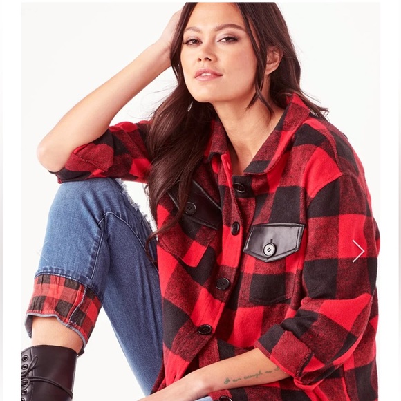 NWT Charlie Paige Check Shacket Size Small Retail $90 - Picture 2 of 3